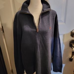 Polo by Ralph Lauren Men's Pullover Sweater - M - Navy Blue 1/4 zip